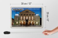 Blechschild Städte Weimar Nationaltheater Mittelalter 30x20cm