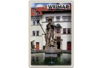Blechschild Städte Weimar Neptunbrunnen Architektur 20x30cm