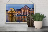 Blechschild Städte Wiesbaden Kurhaus Brunnen 30x20cm