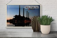 Blechschild Städte Wolfsburg VW-Kraftwerk Fluss 30x20cm