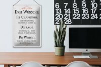 Blechschild Spruch Drei Wünsche Gelassenheit Weisheit 20x30cm