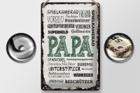 Blechschild Spruch Papa Spielkamerad Beschützer Freund 20x30cm