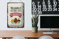 Blechschild Spruch Mir reicht`s ich geh jetzt backen 20x30cm
