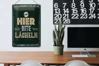 Blechschild Spruch Ab hier bitte lächeln 20x30cm