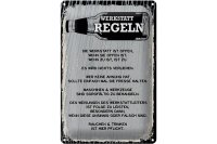 Blechschild Spruch Werkstatt Regeln Maschinen 20x30cm