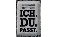 Blechschild Spruch Ich Du passt Gabel Messer 20x30cm