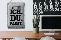 Blechschild Spruch Ich Du passt Gabel Messer 20x30cm