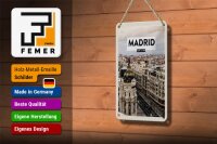Blechschild Reise 12x18cm Madrid Spanien Reiseziel Architektur