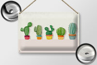 Blechschild Spruch 5 Kakteen Blumentopf Kaktus 30x20cm