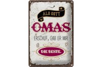 Blechschild Spruch Gott gab mir die beste Oma 20x30cm