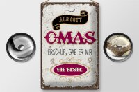 Blechschild Spruch Gott gab mir die beste Oma 20x30cm