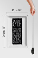 Blechschild Spruch Wohnung hier ist kein Chaos 20x30cm