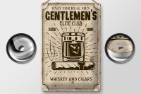 Blechschild Spruch Whiskey Cigars elite club real men 20x30cm