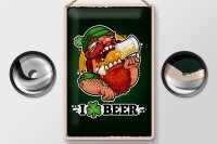 Blechschild Spruch i love Beer Bier 20x30cm