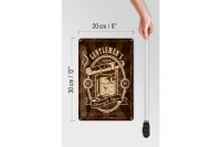Blechschild Spruch Gentlemen`s Club Whiskey & Cigars 20x30cm