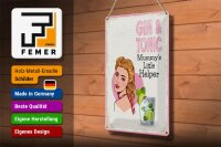 Blechschild Spruch Gin & Tonic Mummy`s little Helper 20x30cm