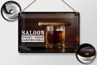 Blechschild Spruch Saloon Whisky Poker Dancing Girls 30x20cm