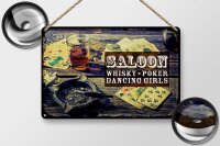 Blechschild Spruch Saloon Whisky Poker Dancing girls 30x20cm