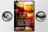 Blechschild Spruch Saloon Whisky Poker Zigarre Girls 20x30cm