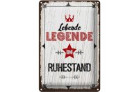 Blechschild Spruch Lebende legende im Ruhestand 20x30cm