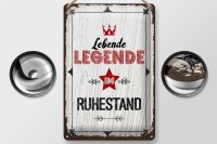Blechschild Spruch Lebende legende im Ruhestand 20x30cm