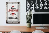 Blechschild Spruch Lebende legende im Ruhestand 20x30cm