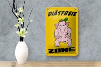 Blechschild Spruch 12x18cm Diätfreie Zone Elefant