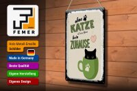 Blechschild Spruch Ohne Katze ist Haus kein Zuhause 20x30cm