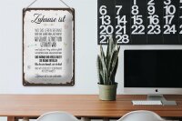 Blechschild Spruch Zuhause ist wo das Leben beginnt 20x30cm