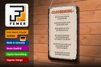 Blechschild Spruch Kloordnung bitte im sitzen pinkeln 20x30cm