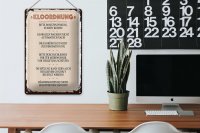Blechschild Spruch Kloordnung bitte im sitzen pinkeln 20x30cm
