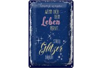 Blechschild Spruch Glitzer wenn dich dein Leben nervt 20x30cm