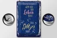 Blechschild Spruch Glitzer wenn dich dein Leben nervt 20x30cm