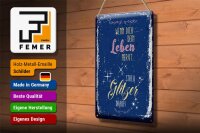 Blechschild Spruch Glitzer wenn dich dein Leben nervt 20x30cm