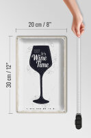 Blechschild Spruch Wein It´s Wine Time 20x30cm