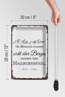 Blechschild Spruch Menschen stolpern nicht über Bergen 20x30cm