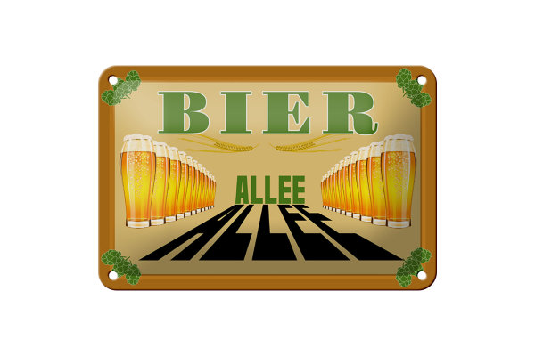 Blechschild Alkohol 18x12cm Bier Allee