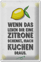 Blechschild Spruch Wenn das Leben dir Zitrone schenkt 20x30cm
