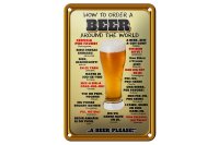 Blechschild Alkohol 12x18cm How to order a Beer please