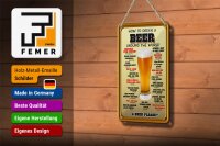 Blechschild Alkohol 12x18cm How to order a Beer please
