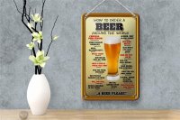 Blechschild Alkohol 12x18cm How to order a Beer please
