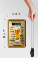 Blechschild Alkohol 12x18cm How to order a Beer please