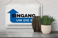 Blechschild Hinweis Eingang um die Ecke 30x20cm