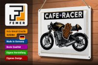 Blechschild Motorcycle Cafe Racer Motorrad 30x20cm