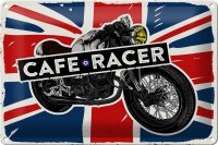 Blechschild Motorcycle Cafe Racer Motorrad UK Flagge 30x20cm