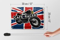 Blechschild Motorcycle Cafe Racer Motorrad UK Flagge 30x20cm