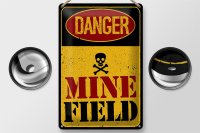 Blechschild Achtung Danger Mine Field Minenfeld 20x30cm
