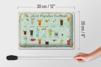 Blechschild Cocktails Mimosa Orgasm Daiquiri 30x20cm