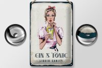 Blechschild Alkohol Gin & Tonic Liquid Sanity 20x30cm