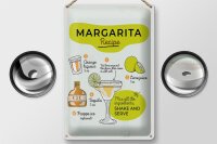 Blechschild Rezept Margarita Recipe orange lime 20x30cm